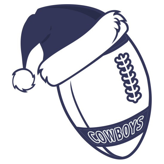 Dallas Cowboys Football Christmas hat logo vinyl decal